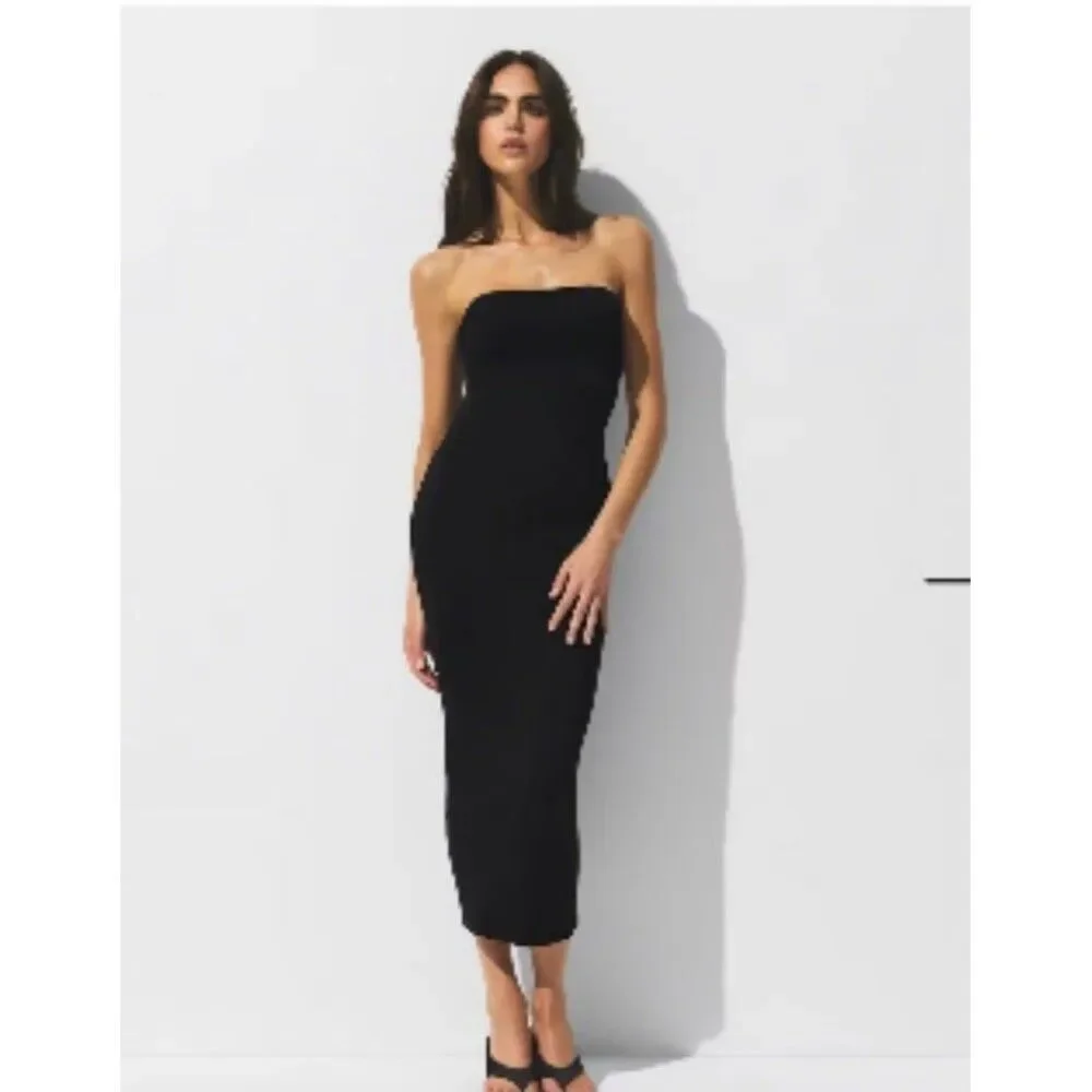 Classic Swim Convertible Tube Dress Obsidian small